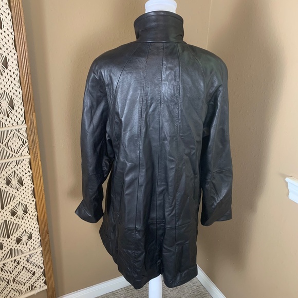 Vintage Tibor Leathers Black Leather Coat – Women’s Small – 80s Full Zip Jacket - Picture 3 of 13